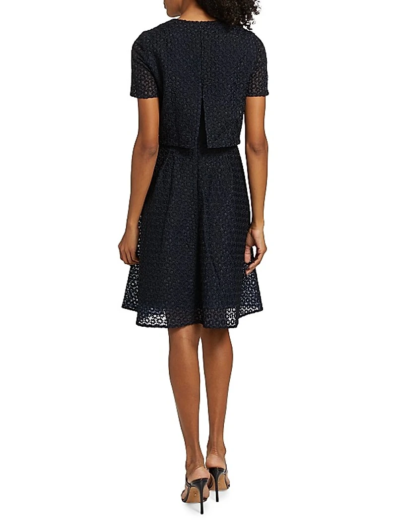 Embroidered Floral Organza Dress