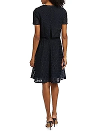 Embroidered Floral Organza Dress