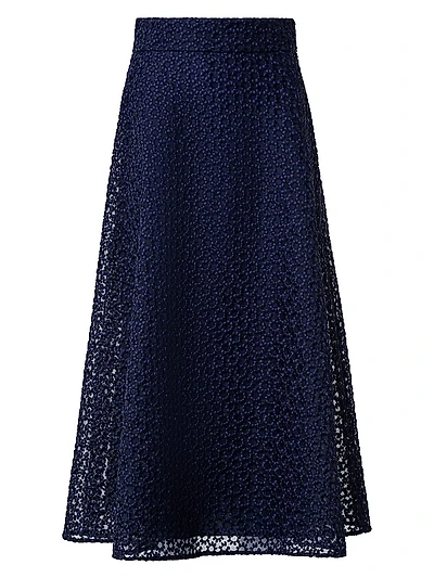 Floral Embroidered Organza Midi-Skirt