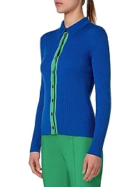 Ribbed Silk & Cotton-Blend Cardigan