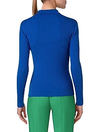 Ribbed Silk & Cotton-Blend Cardigan