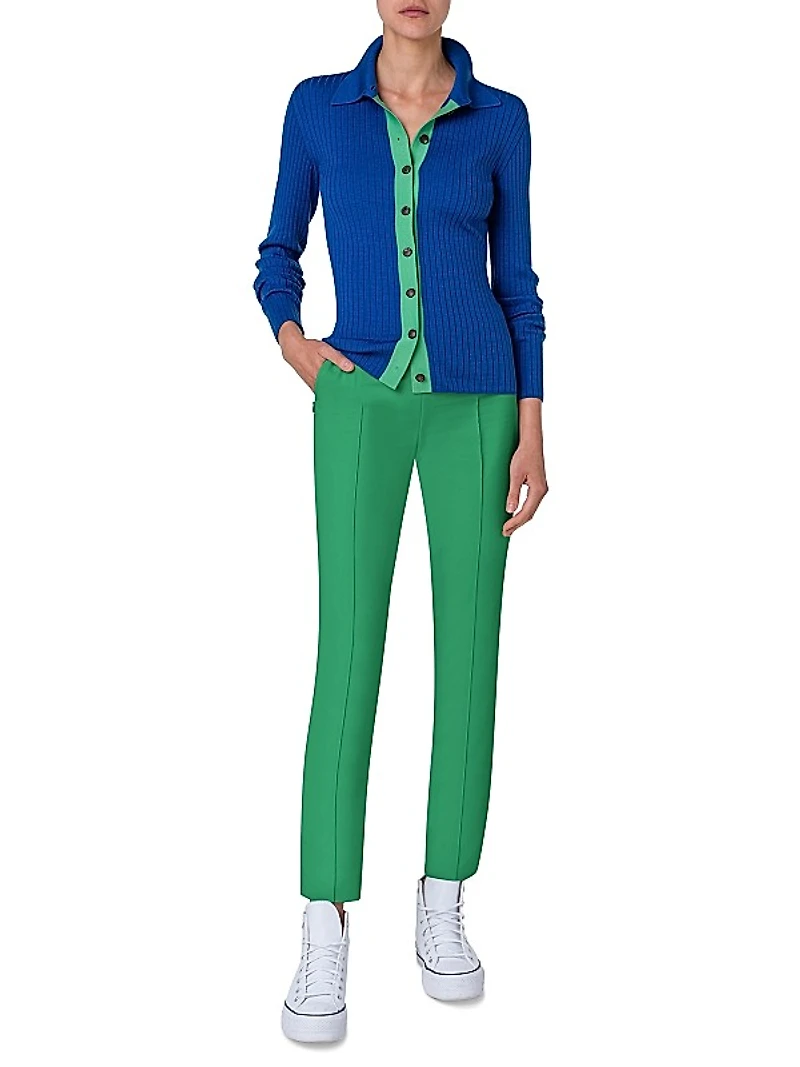 Ribbed Silk & Cotton-Blend Cardigan