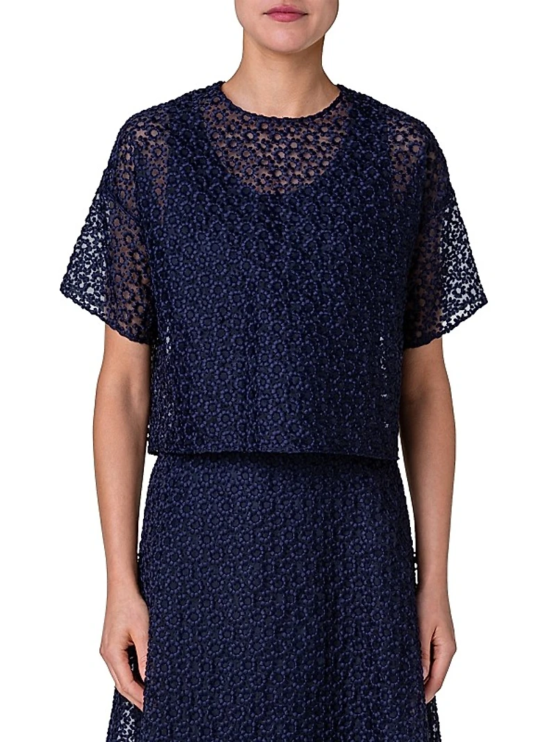 St. Gallen Floral-Embroidered Blouse