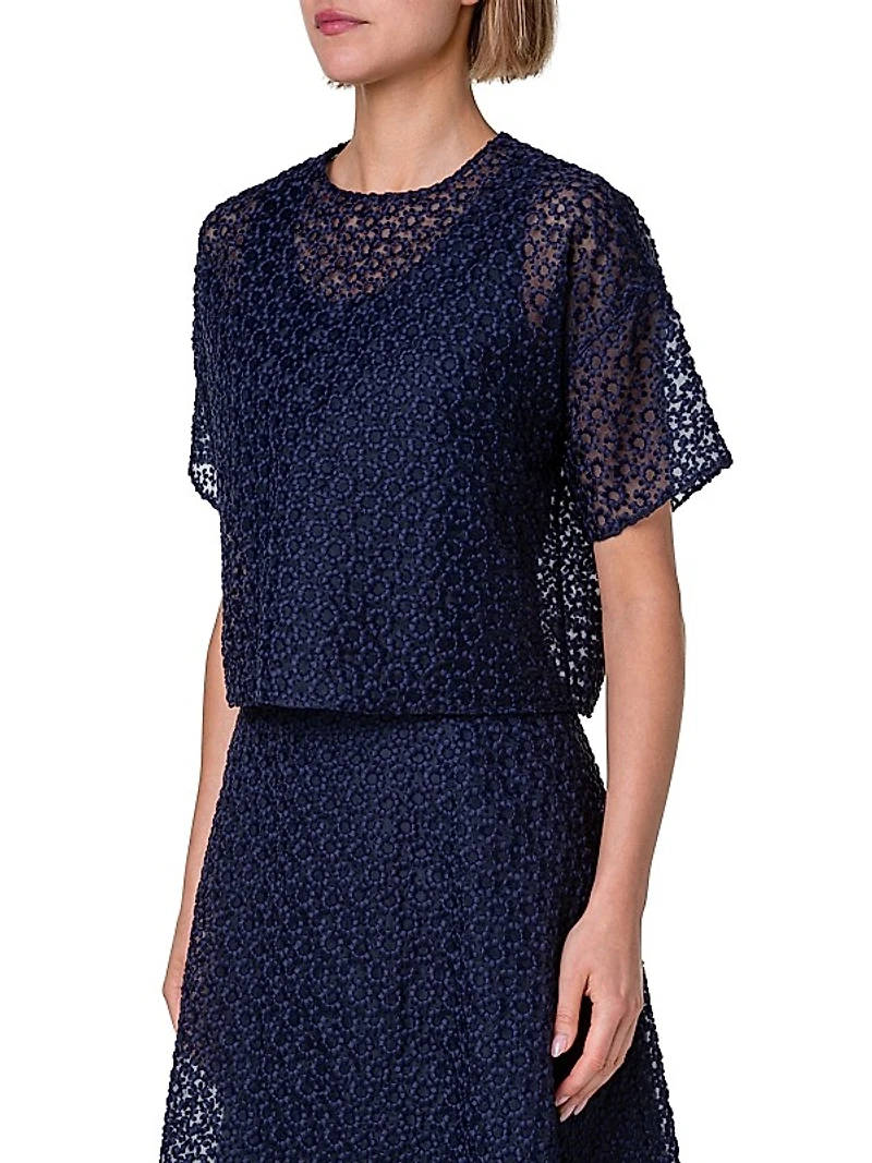 St. Gallen Floral-Embroidered Blouse