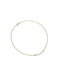 Petite Helena Wrap Station Necklace in 18K Yellow Gold with Diamonds, 29mm