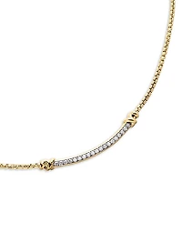 Petite Helena Wrap Station Necklace in 18K Yellow Gold with Diamonds, 29mm