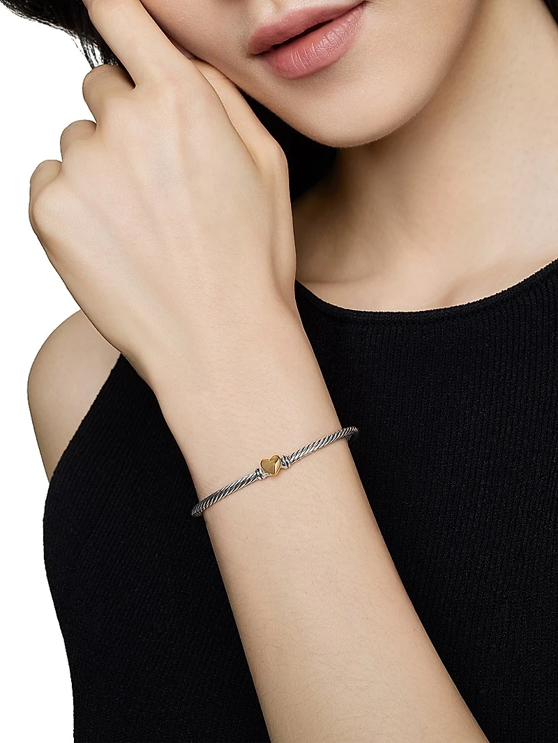 Cable Collectibles Heart Bracelet Sterling Silver