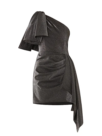 Catalaya Metallic One-Shoulder Minidress