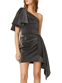 Catalaya Metallic One-Shoulder Minidress