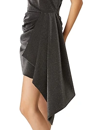 Catalaya Metallic One-Shoulder Minidress
