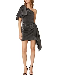 Catalaya Metallic One-Shoulder Minidress