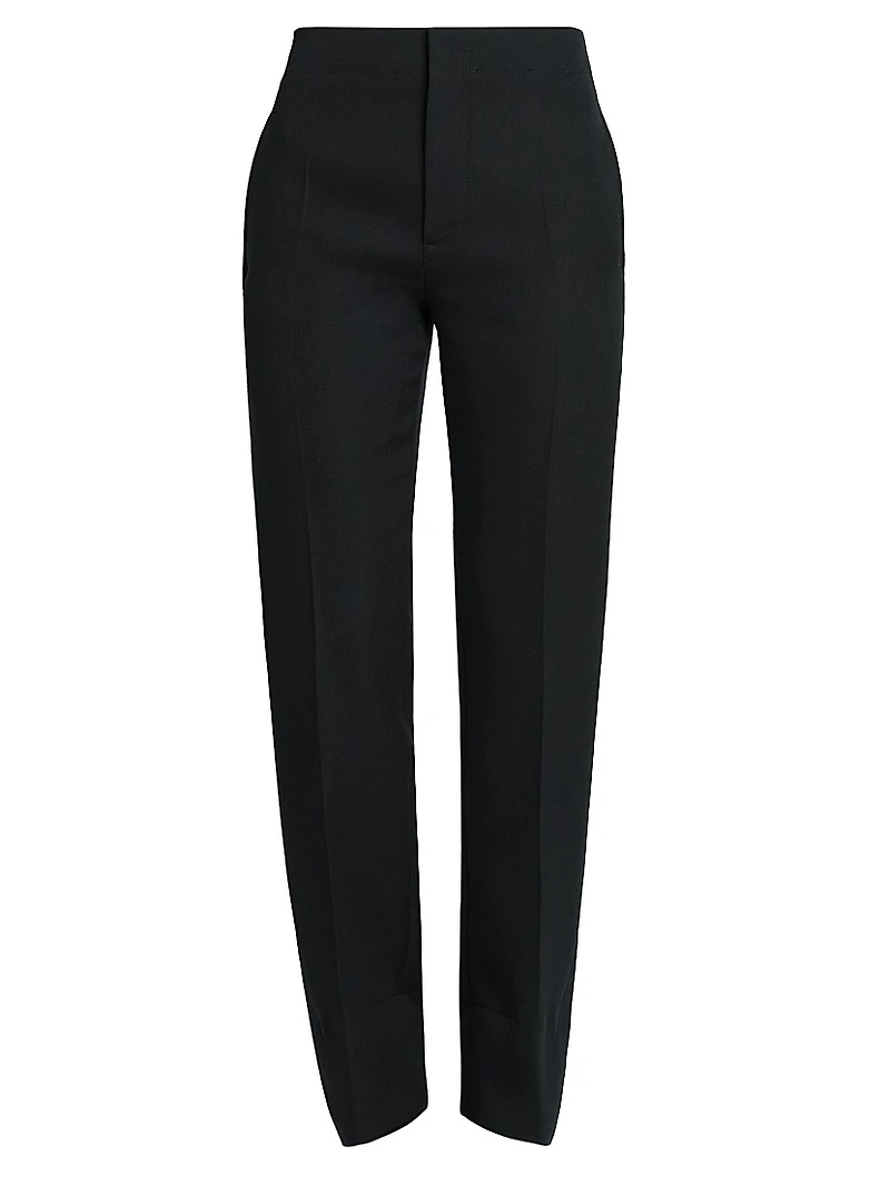 Curved Wool Trousers