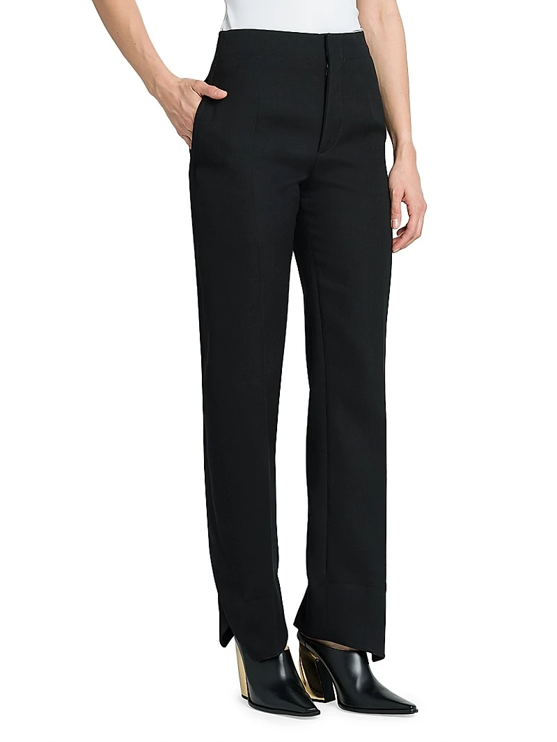 Curved Wool Trousers