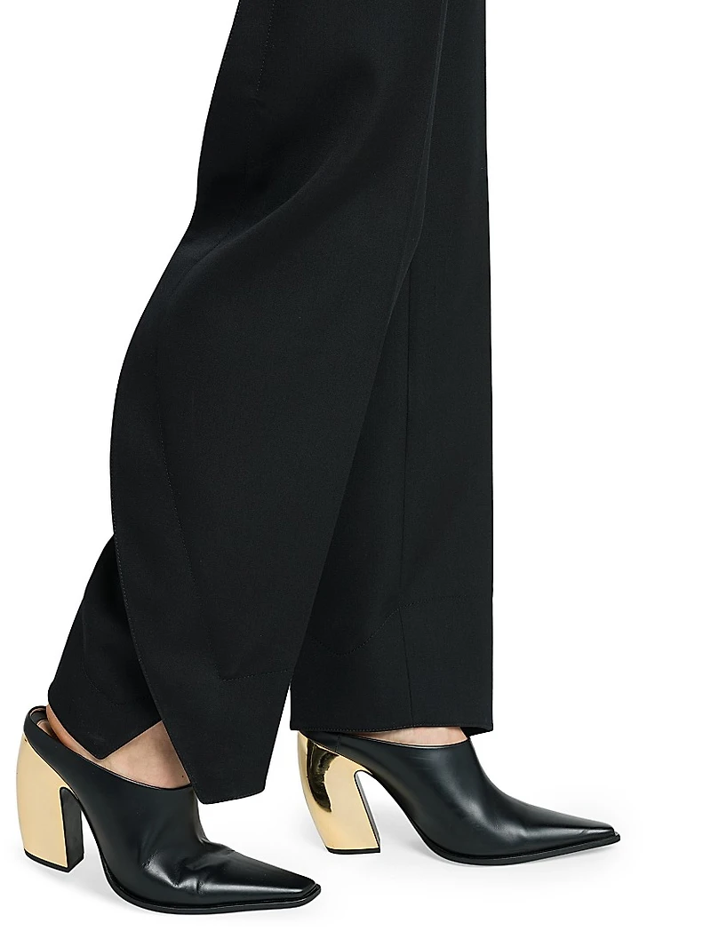 Curved Wool Trousers