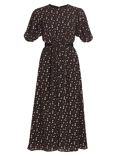 Marcela Floral Cut-Out Midi-Dress