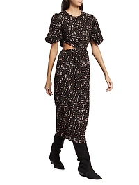 Marcela Floral Cut-Out Midi-Dress