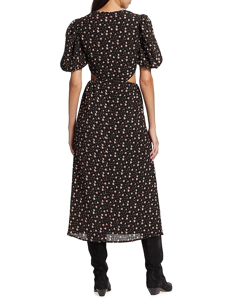 Marcela Floral Cut-Out Midi-Dress