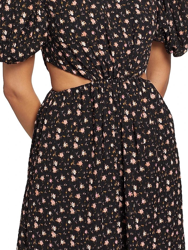 Marcela Floral Cut-Out Midi-Dress