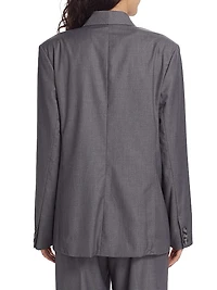 Vesper Double-Breasted Satin Blazer