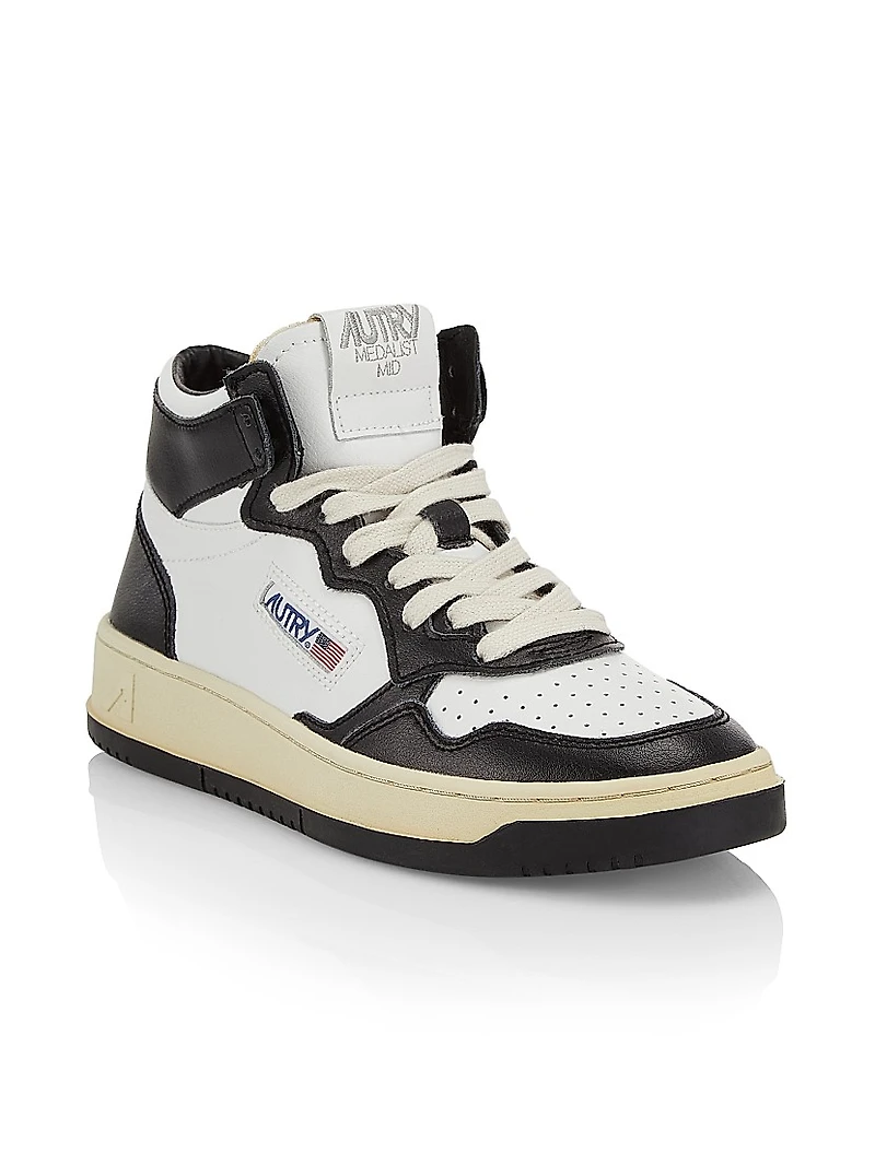 Medalist Mid-Top Leather Sneakers