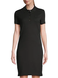 Short-Sleeve Pique Cotton Minidress