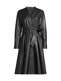 Fontana Belted Faux Leather Dress