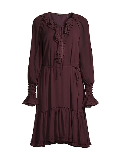 Collin Long-Sleeve Ruffle Dress