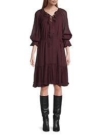 Collin Long-Sleeve Ruffle Dress