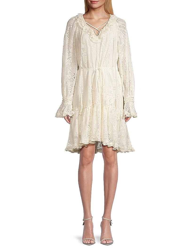 Senna Floral-Lace Cotton-Blend Dress