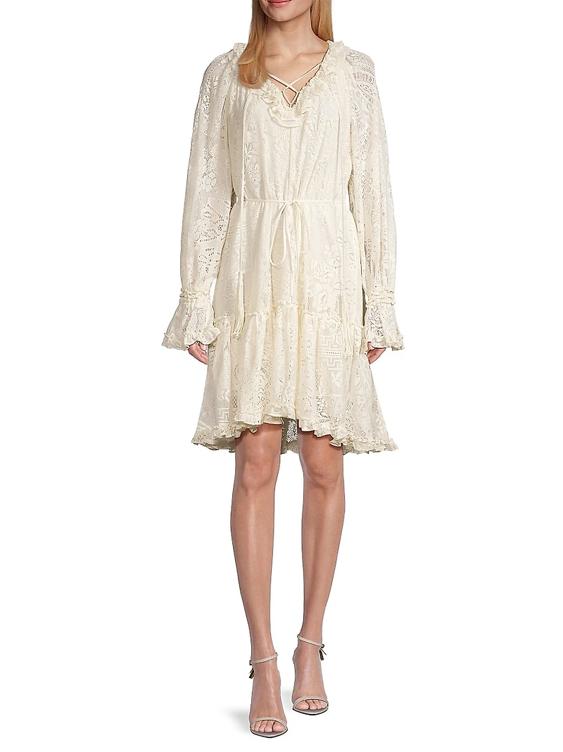 Senna Floral-Lace Cotton-Blend Dress