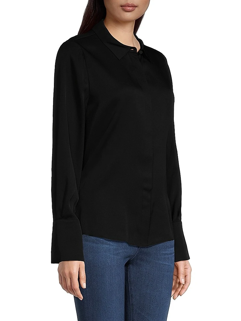 Larissa Collared Silk-Blend Blouse