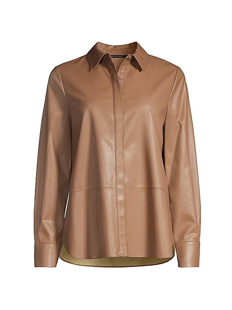 Lilianne Faux Leather Blouse