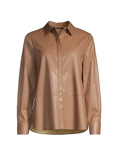 Lilianne Faux Leather Blouse