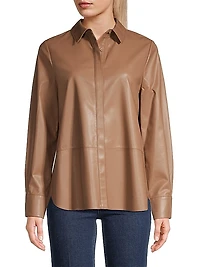 Lilianne Faux Leather Blouse