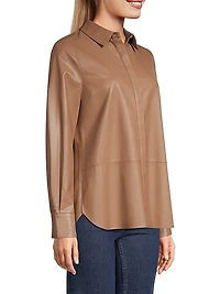 Lilianne Faux Leather Blouse