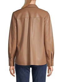 Lilianne Faux Leather Blouse