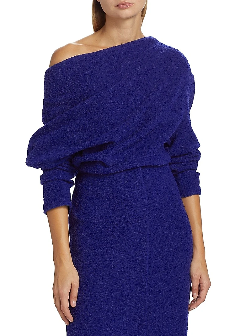 Asymmetric Wool-Blend Blouse