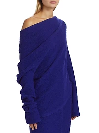 Asymmetric Wool-Blend Blouse