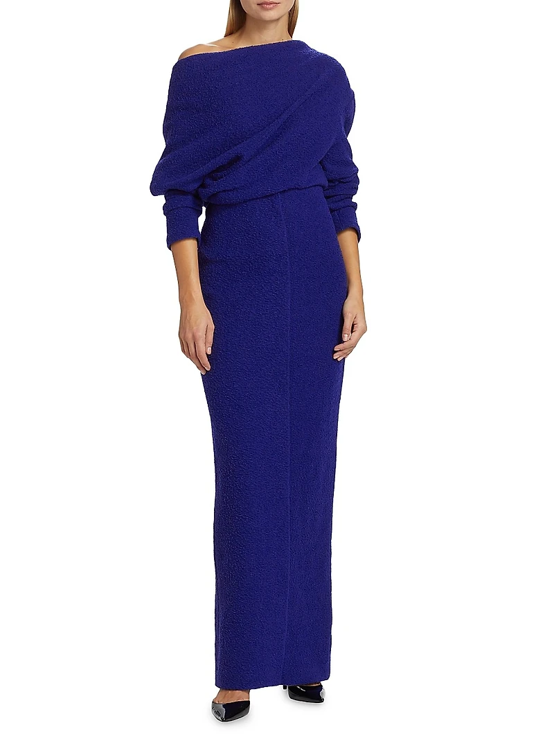 Asymmetric Wool-Blend Blouse