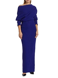 Asymmetric Wool-Blend Blouse