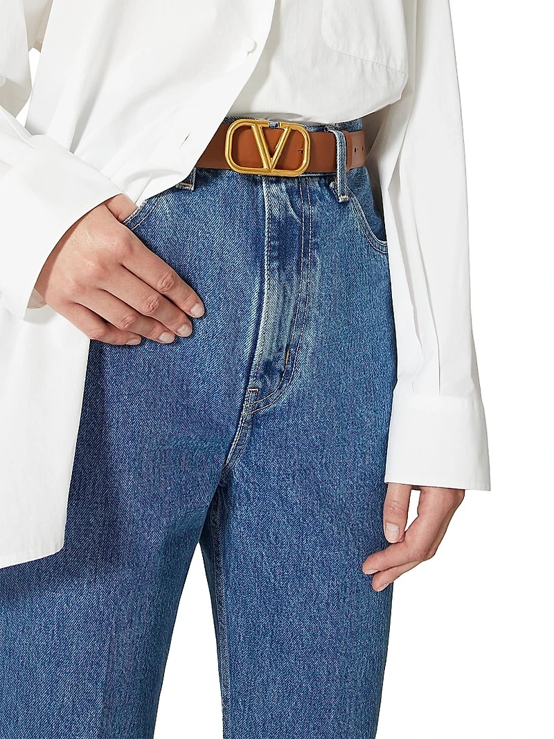 Reversible Vlogo Signature Belt