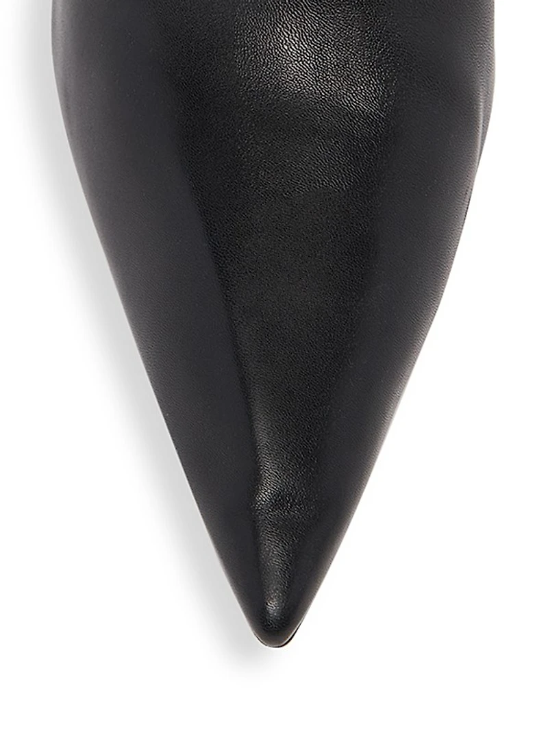 Crescent 100MM Leather Stiletto Booties