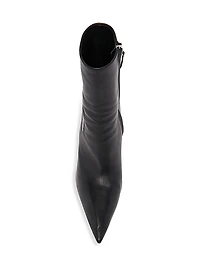 Crescent 100MM Leather Stiletto Booties