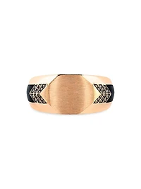 Guard Of Men 18K Rose Gold, Enamel & 0.15 TCW Diamond Ring