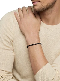 Sterling Silver and Stainless Steel Box Chain Bracelet