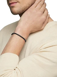 Sterling Silver and Stainless Steel Box Chain Bracelet