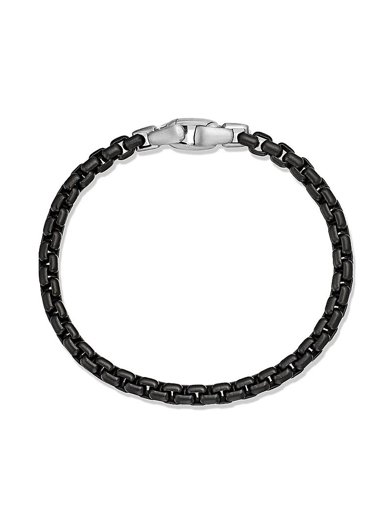 Sterling Silver and Stainless Steel Box Chain Bracelet