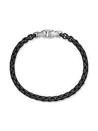 Sterling Silver and Stainless Steel Box Chain Bracelet