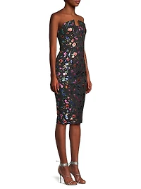 Lena Floral Embroidered Sheath Dress