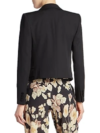 Cropped Tuxedo Blazer Grain De Poudre